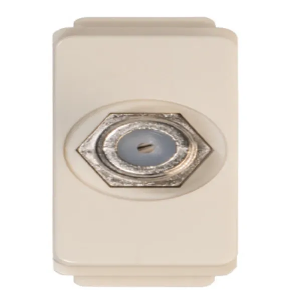 Toma Coaxial Intercambiable RG-59 Color Marfil