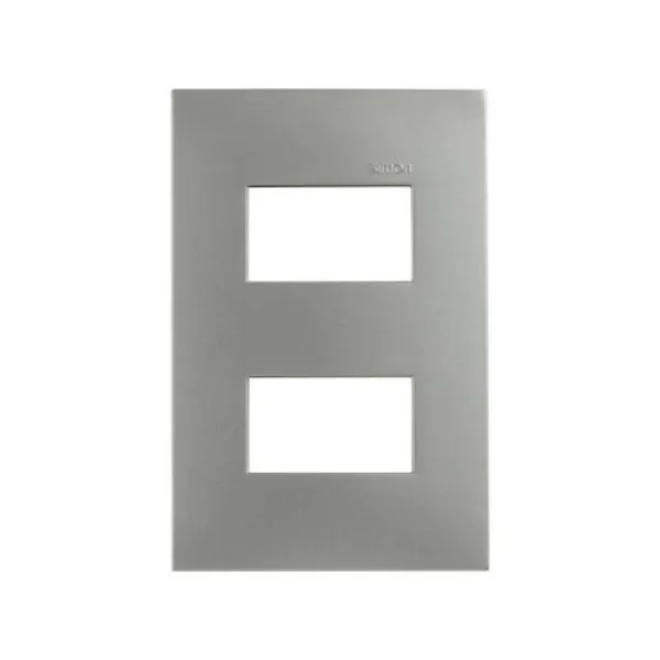 PLACA DE 2 MODULOS SIN CHASIS ALUMINIO MATE  REF 25612-63 MARCA SIMON