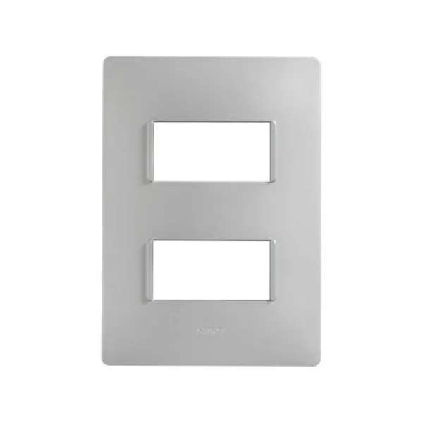 Placa de 2 Módulos Sin Chasis Plata Simon 26