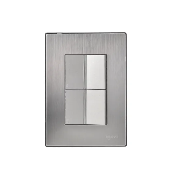 Placa Inox 2 Apagadores de Escalera INOXIOI4 125-250V 10A