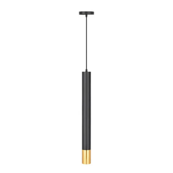 DECORATIVO COLGANTE CILINDRO LARGO ALUMINIO NEGRO Y DORADO INTERIOR IP20 BASE GU10 60CM ARTLITE