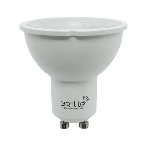 FOCO LED GU10 7W SPOT 550LM 90-260VCA INTERIOR IP20 BLANCO CALIDO 3000K ARTLITE
