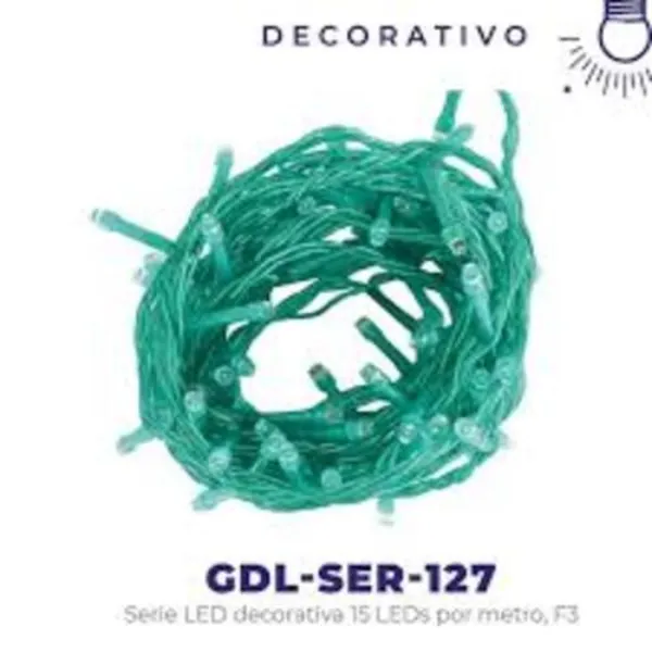 GUIRNALDA LED GDL-SER-127V 5M 15 LEDS AZUL  TLAPPS