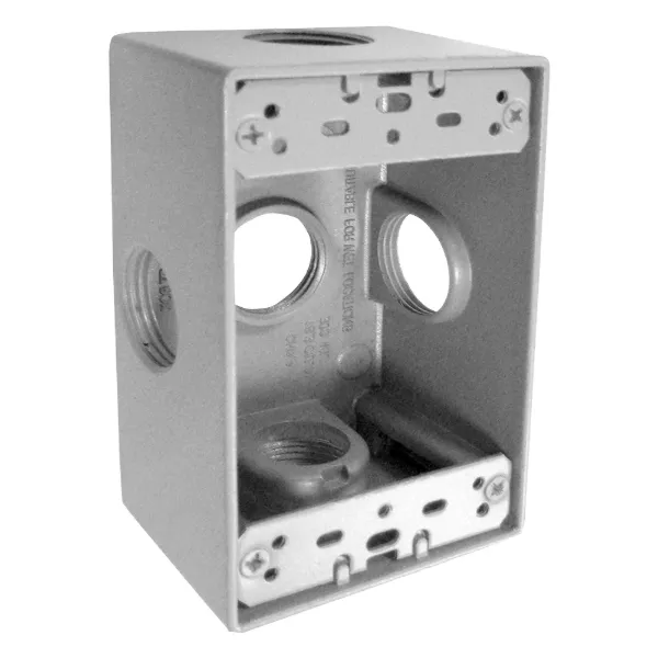 CAJA RECTANGULAR DE ALUMINIO 5 ORIFICIOS 3/4 9840040 MARCA ARGOS