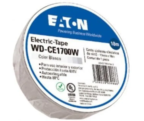 CINTA DE AISLAR BLANCA 3-4 X 18M  MARCA EATON