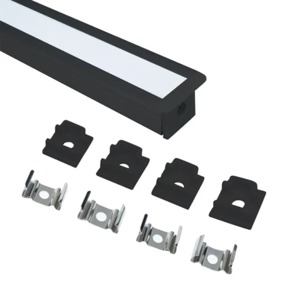 KIT DE PERFIL LINEAL PARA EMPOTRAR PLMX-H-250-2314-NG 250 CM ALUMINIO NEGRO MARCA TLAPPS