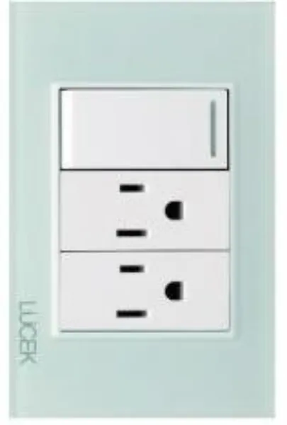 PLACA  BP20-CCB CRISTAL BLANCO INTERRUPTOR SENCILLO Y 2 CONTACTOS 1 MODULO MARCA LUCEK
