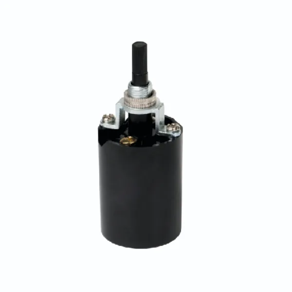 PORTALAMPARAS E-26 SP-927 CON APAGADOR ROTATIVO NEGRO GE-72361  MARCA SUPPLIER