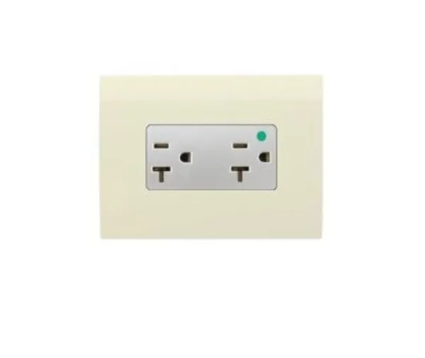 CONTACTO DUPLEX 2526-BM-G GRADO HOSPITALARIO HG PLACA BLANCO MARFIL MEC GRIS  ESTEVEZ