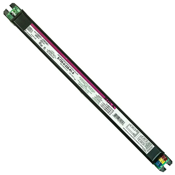 BALASTRA ELECTRONICA E-725-U-228-R1-S 1-2 LAMPARAS F35 F28 F21 F14 T5 120-277V  SOLA BASIC
