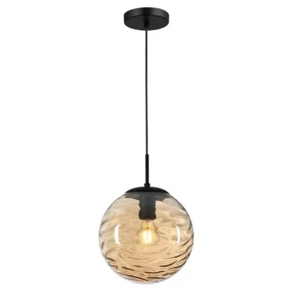 LUMINARIO INTERIOR SUSPENDIDO ESFERA S-L100-240V E27 AMBAR-NEGRO TECNOLITE