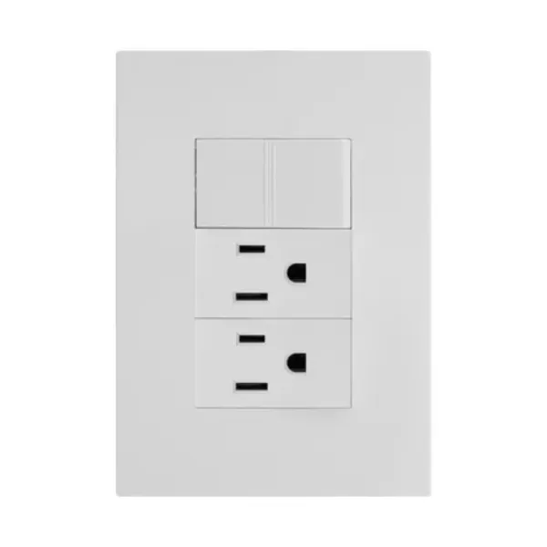 PLACA ARMADA VSERIES CON 1 APAGADOR SENCILLO Y 2 CONTACTOS DE 1 MODULO BLANCO IGOTO