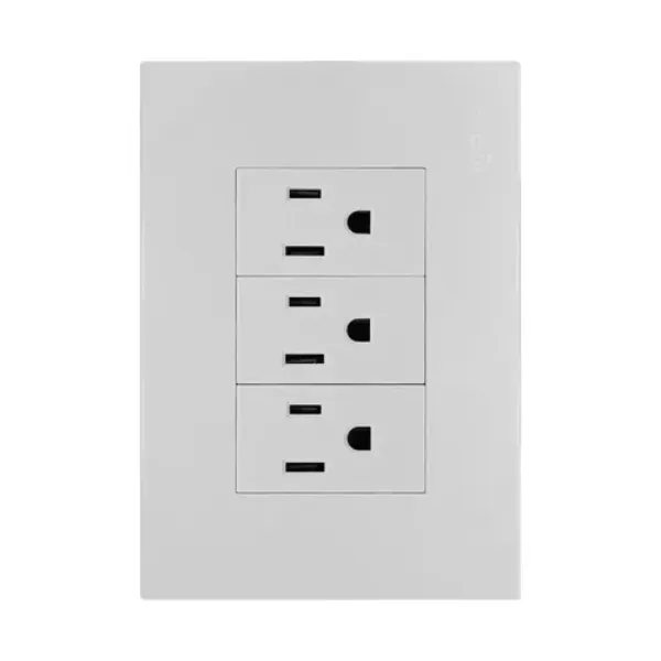 PLACA ARMADA VSERIES CON 3 CONTACTOS SENCILLOS DE 1 MODULO BLANCO IGOTO