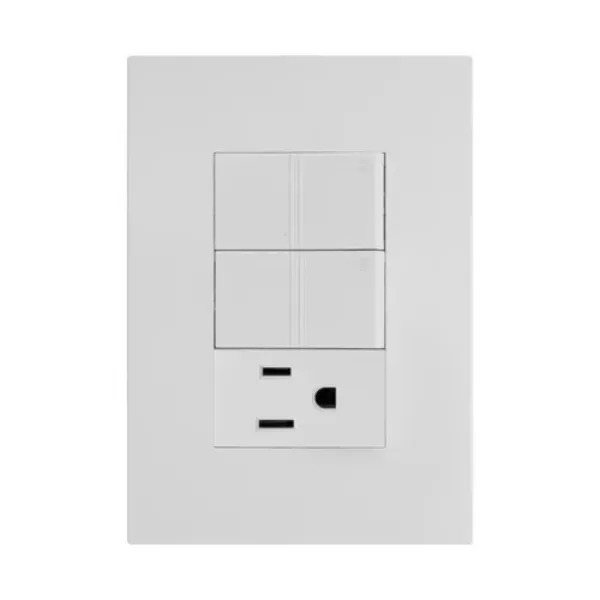 PLACA ARMADA VSERIES CON 2 APAGADORES SENCILLOS Y 1 CONTACTO DE 1 MODULO BLANCO IGOTO