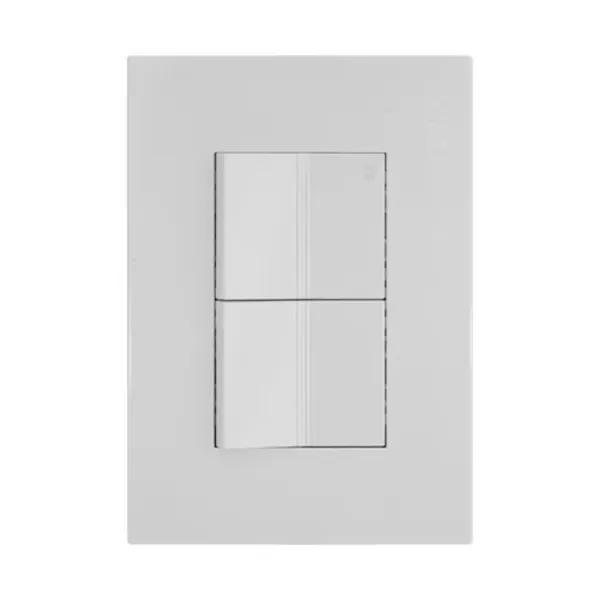 PLACA ARMADA VSERIES CON 1 APAGADOR SENCILLO Y 1 APAGADOR ESCALERA DE 1.5 MODULOS BLANCO IGOTO