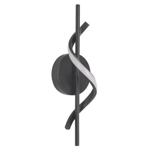 LUMINARIA LED DE PARED FORMA ESPIRAL 7W NEGRO COMERCIAL 2G