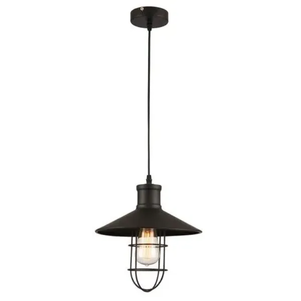 LUMINARIA COLGANTE 1X60W MODELO GABBIA NEGRO-CRISTAL COMERCIAL 2G