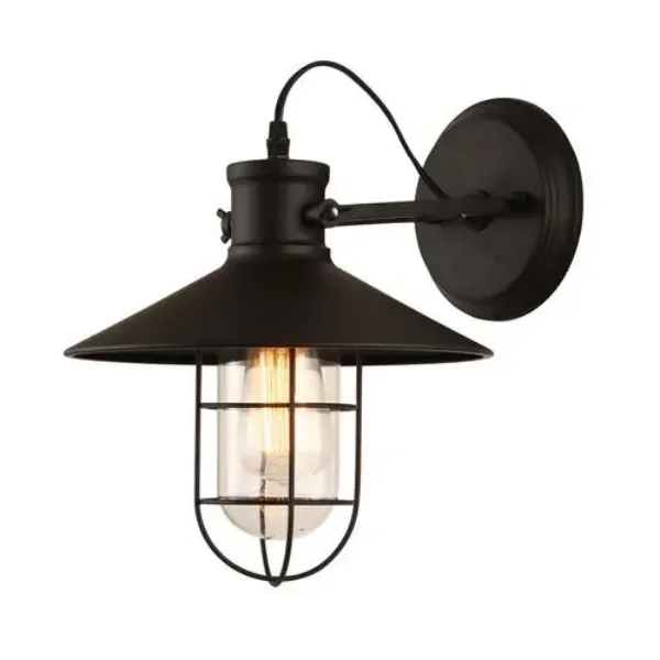 LUMINARIA DE PARED 1X60W MODELO GABBIA NEGRO-CRISTAL COMERCIAL 2G