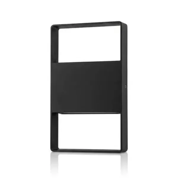 LUMINARIO LED EXTERIOR RECTANGULAR DOBLE EMISION ALUMINIO 12W IP54 3000K NEGRO COMERCIAL 2G