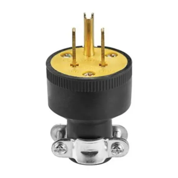 CLAVIJA RECTA CAUCHO TERMOPLASTICO CON CONEXION A TIERRA 15A 125V NEGRO EATON