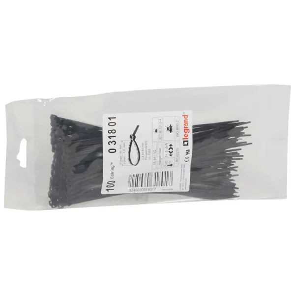COLLARIN COLRING 2.4 X 140MM PROTECCION UV NEGRO LEGRAND POR PIEZA-PAQUETE 100