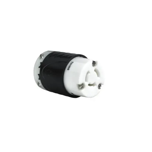 CONECTOR CON BLOQUEO 3P3H 20A 125-250V IP20 NEGRO-BLANCO TURNLOCK