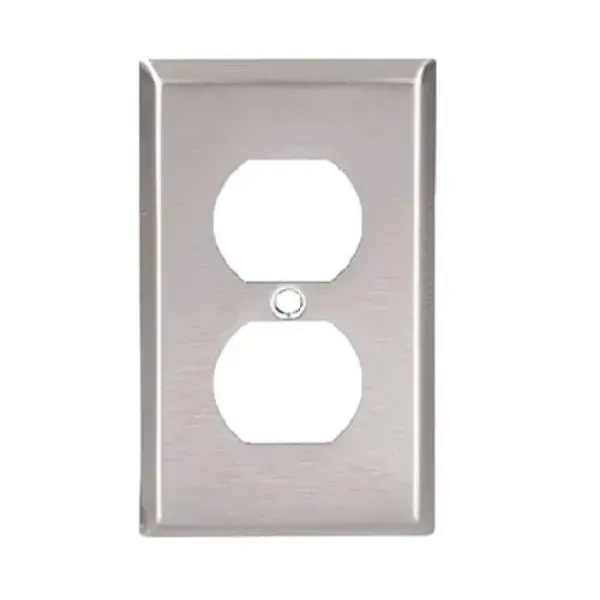 PLACA DE PARED ALUMINIO CONTACTO DUPLEX PLATEADA EATON