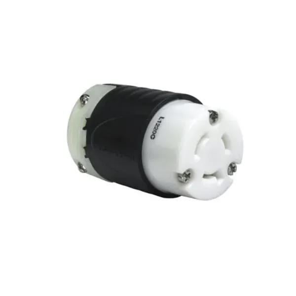 CONECTOR 3P3H 20A 480V IP20 NEMA NEGRO-BLANCO TURNLOCK