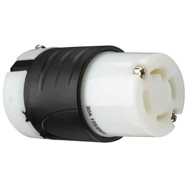 CONECTOR 3P4H 30A 125-250V IP20 NEMA NEGRO-BLANCO TURNLOCK