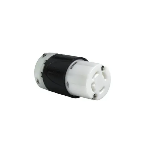 CONECTOR 3P4H 30A 480V IP20 NEMA NEGRO-BLANCO TURNLOCK