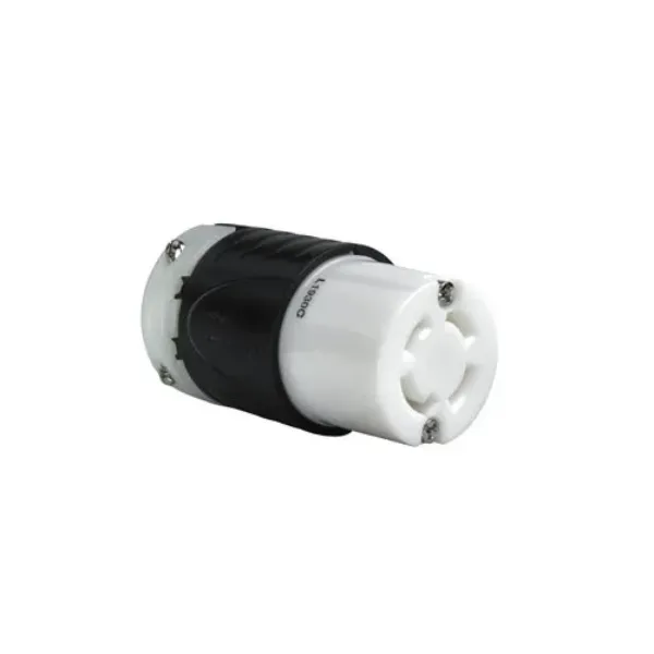 CONECTOR 4P4H 30A 277-480V IP20 NEMA NEGRO-BLANCO TURNLOCK