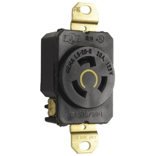 RECEPTACULO 2P3H 20A 125V NEMA NEGRO TURNLOCK