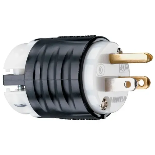 CLAVIJA ENTRADA RECTA 2P3H 15A 127V IP20 BLANCO TURNLOCK