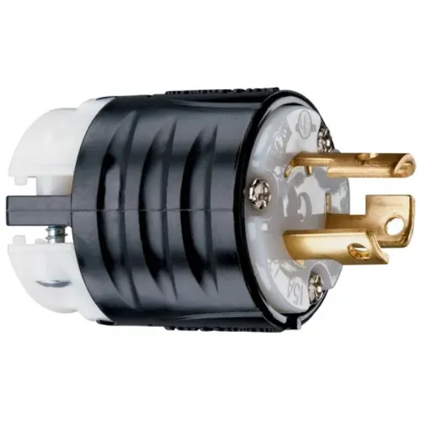 CLAVIJA 2P3H 15A 125V IP20 NEMA NEGRO-BLANCO TURNLOCK