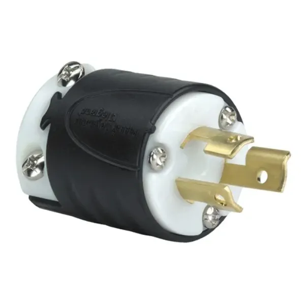 CLAVIJA 2P3H 15A 250V IP20 NEMA NEGRO-BLANCO TURNLOCK