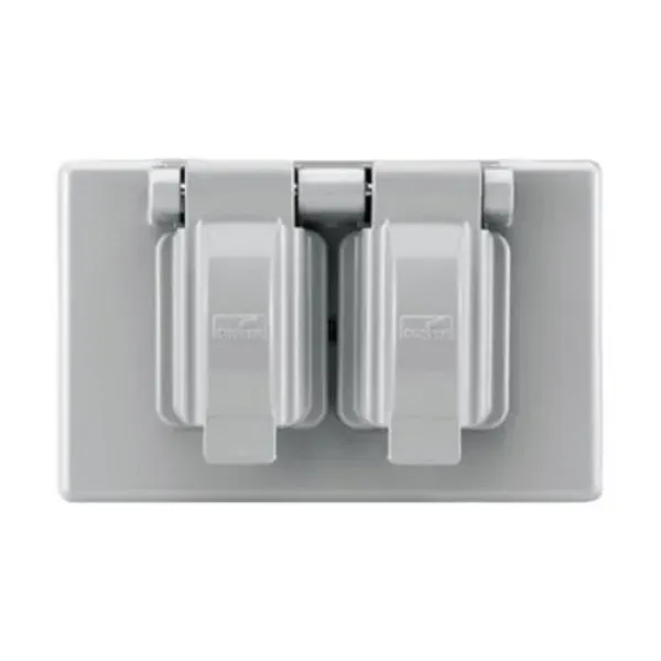 CUBIERTA DE TOMA DUPLEX NO METALICA PVC GRIS EATON