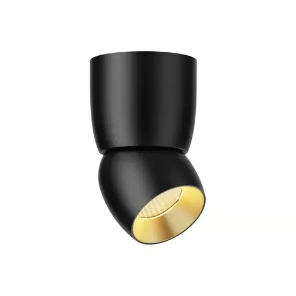 LAMPARA DE TECHO PLAFON SOBREPONER LED 8W 30K 127V NEGRO DORADO TECNOLITE