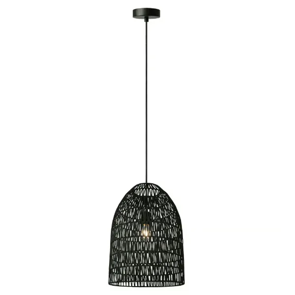 LAMPARA COLGANTE RATTAN 100-240V ROSCA E27 NATURAL NEGRO TECNOLITE