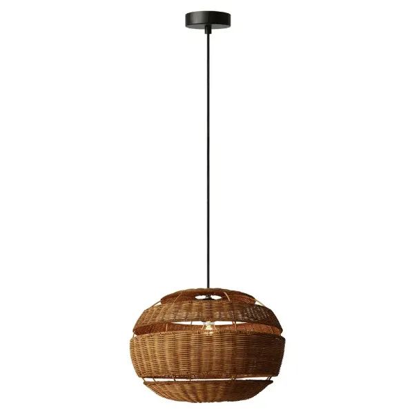 LAMPARA COLGANTE RATTAN 100-240V ROSCA E27 NATURAL TECNOLITE